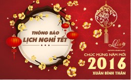 Thông báo lịch nghỉ Tết Bính Thân 2016 của Thẩm mỹ viện Lilia